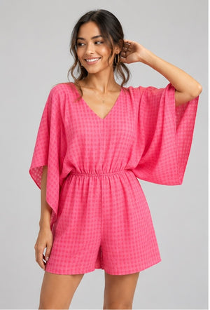Kimono bloom romper Azure Bloom print