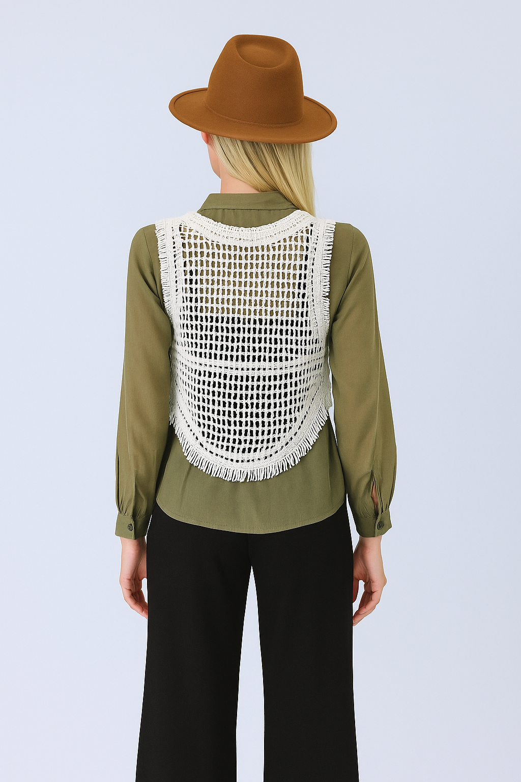 Ivory Horizon Crochet Lace Vest