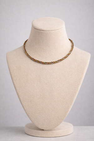 Mixed metal choker close up