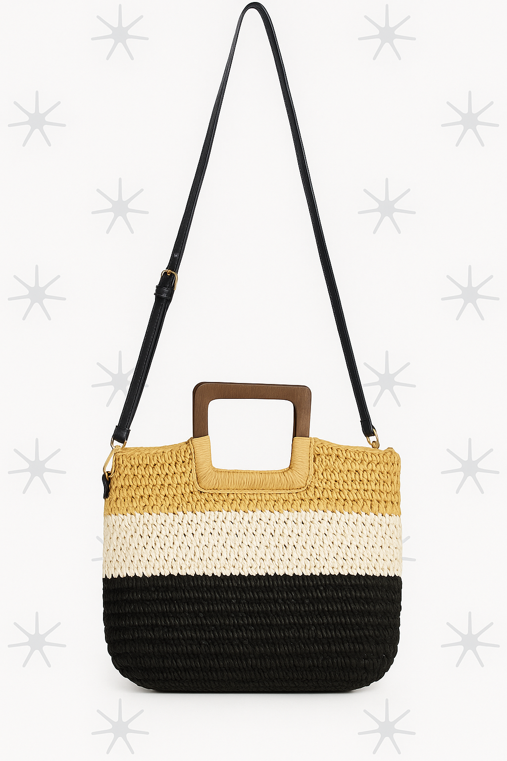 MODWOVEN TRIO COLOR HANDMADE STRAW BRAIDED BAG