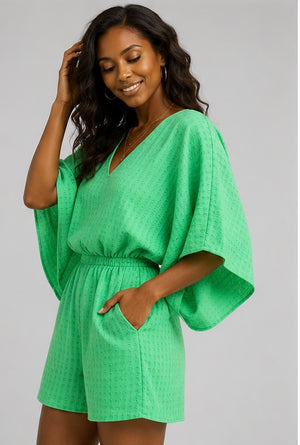 Kimono bloom romper Sakura print