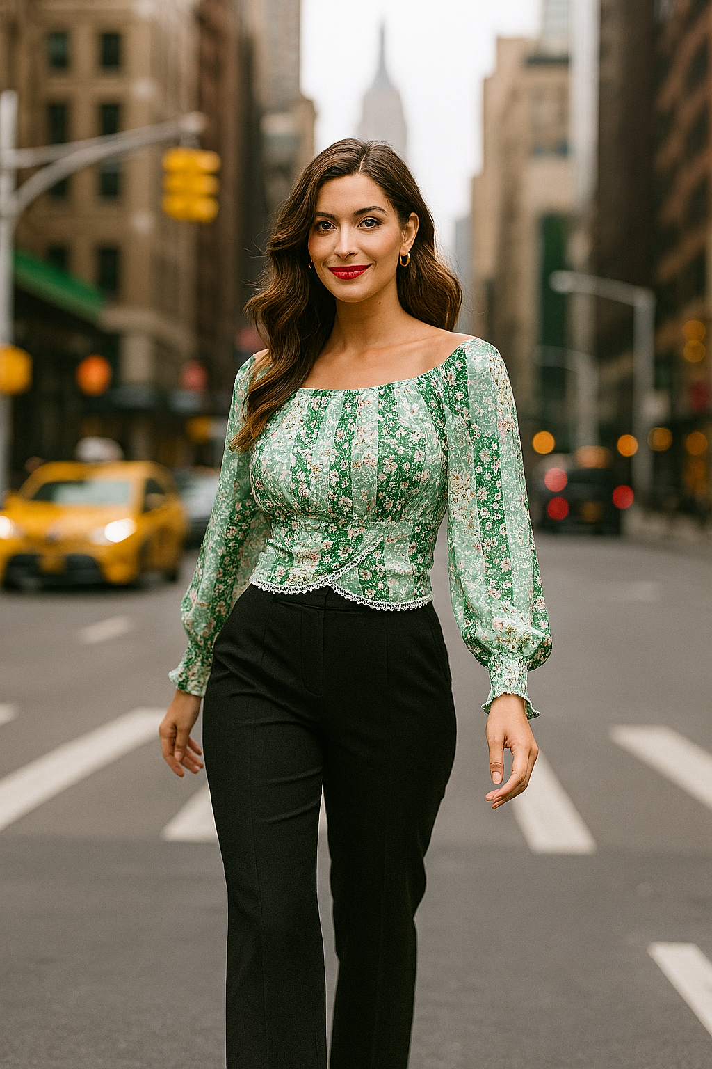 FLORA CRUSH OFF SHOULDER CINCHED WRIST SLEEVES BLOUSE