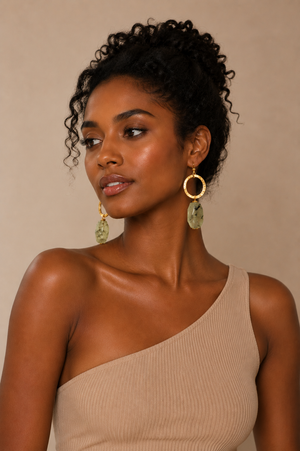 Sea glass glow prehnite earrings by Mandalay and Company