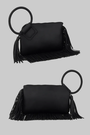 City Fringe clutch interior view