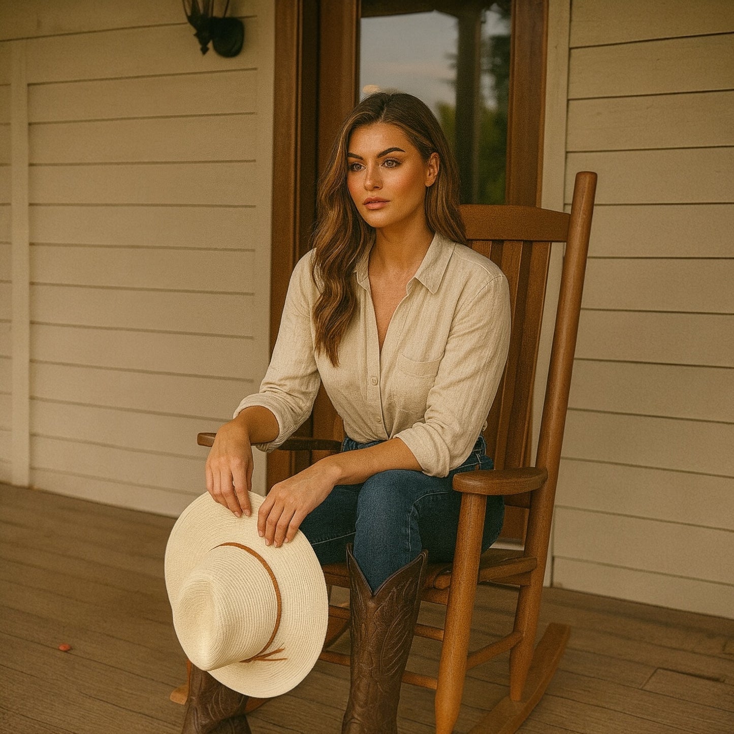 RIO COWGIRL BRAIDED ROPE BIRM SUN HAT