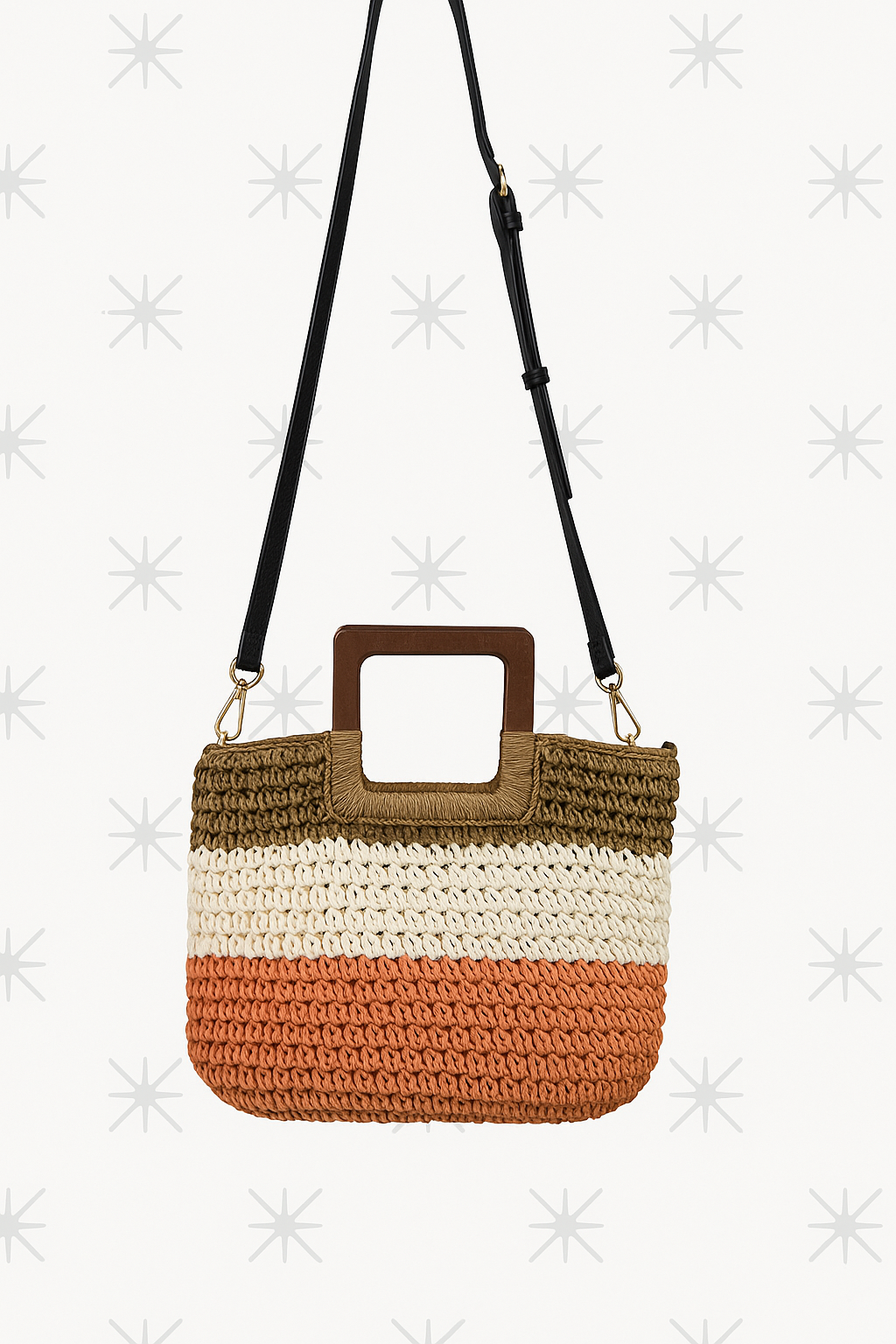 MODWOVEN TRIO COLOR HANDMADE STRAW BRAIDED BAG
