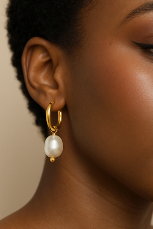 Freshwater pearl drop earrings elegant
