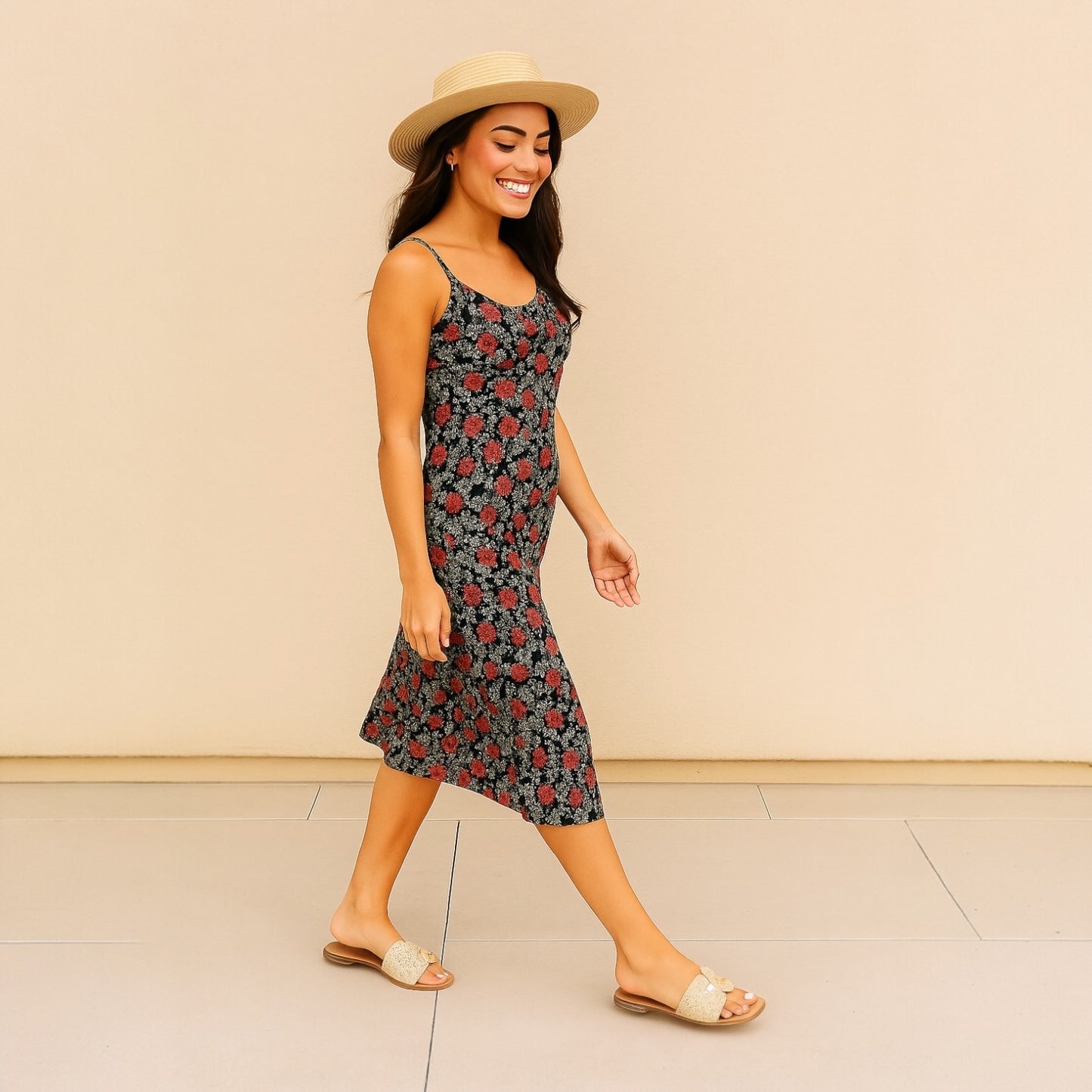 RAFFIA RADIANCE BOHO GOLD STUD SANDALS