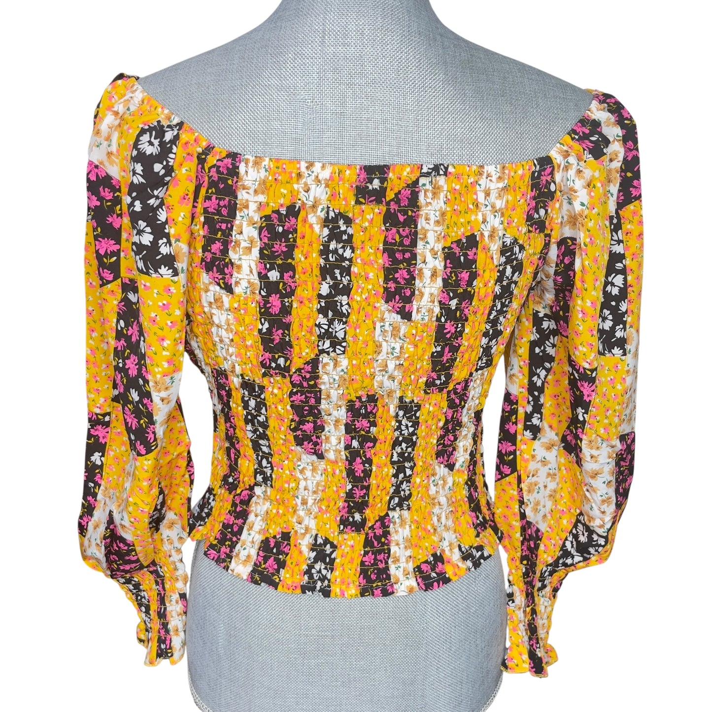 FLORA CRUSH OFF SHOULDER CINCHED WRIST SLEEVES BLOUSE