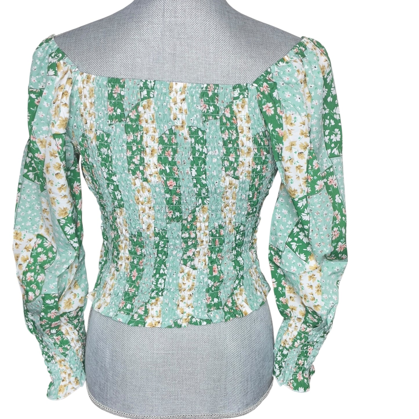 FLORA CRUSH OFF SHOULDER CINCHED WRIST SLEEVES BLOUSE