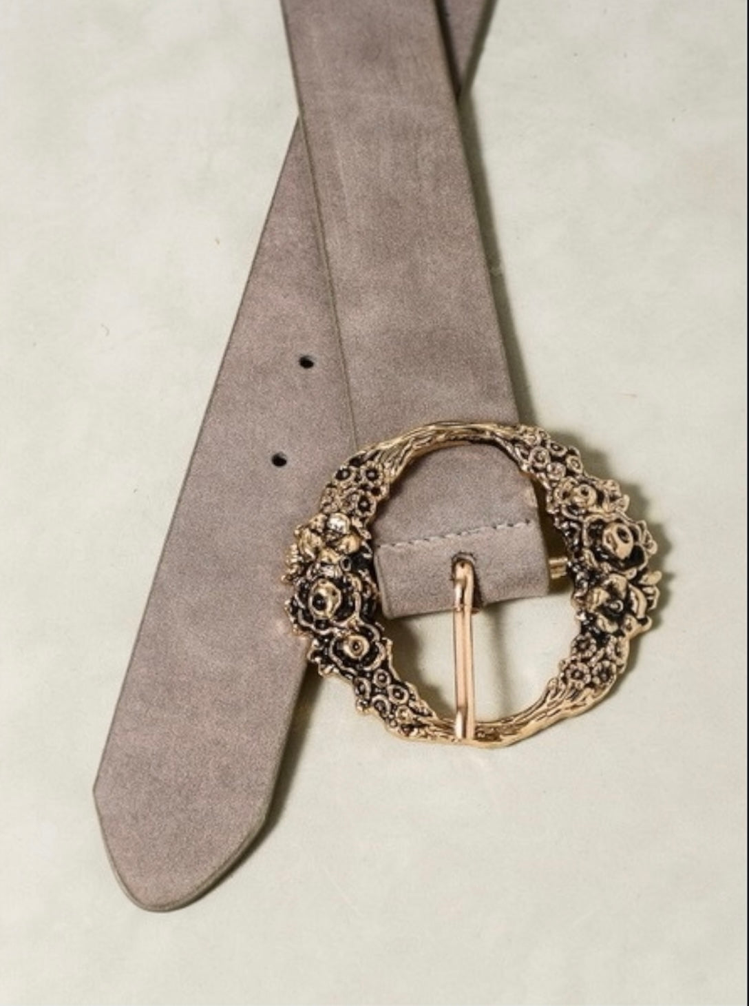 Floral Luxe Etched Blossom Buckle Belt