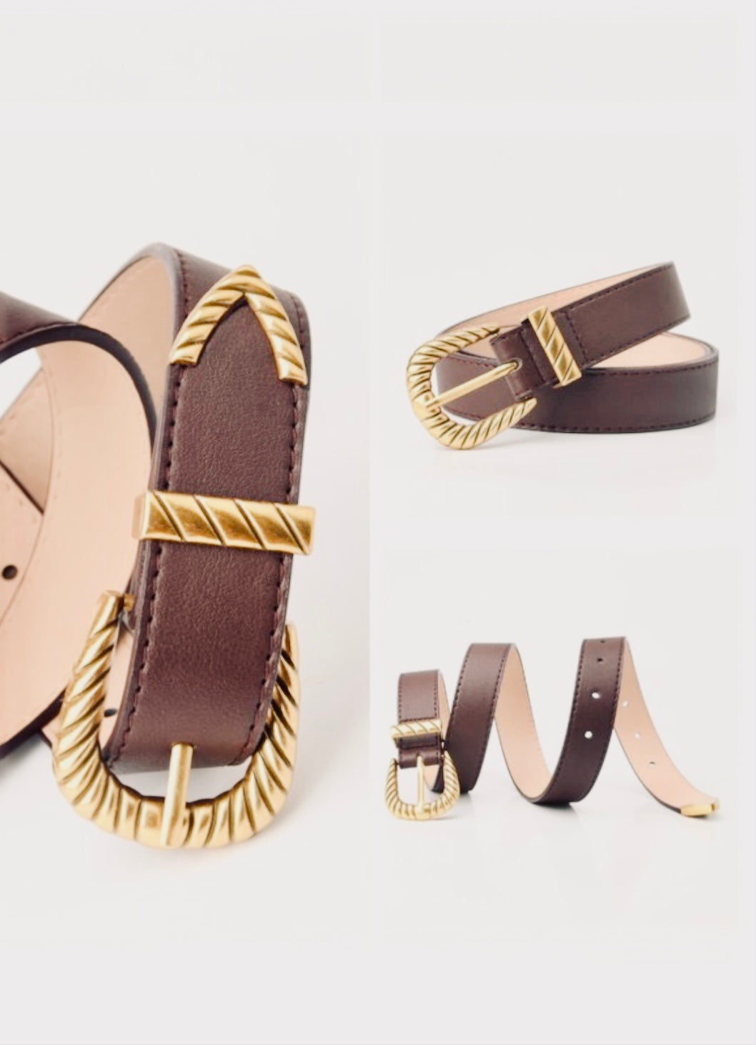 The Modern Western Carved Buckle Faux Leather Belt