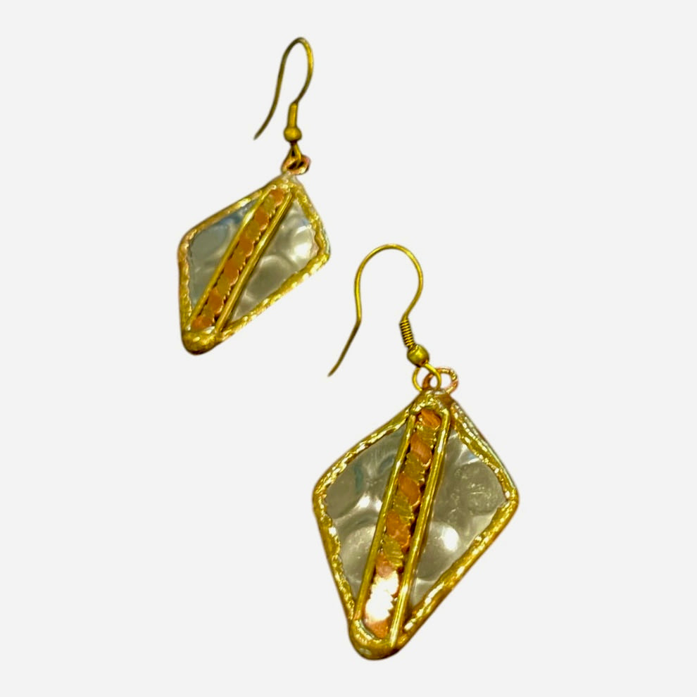Mixed Metal Arrow Head Earrings