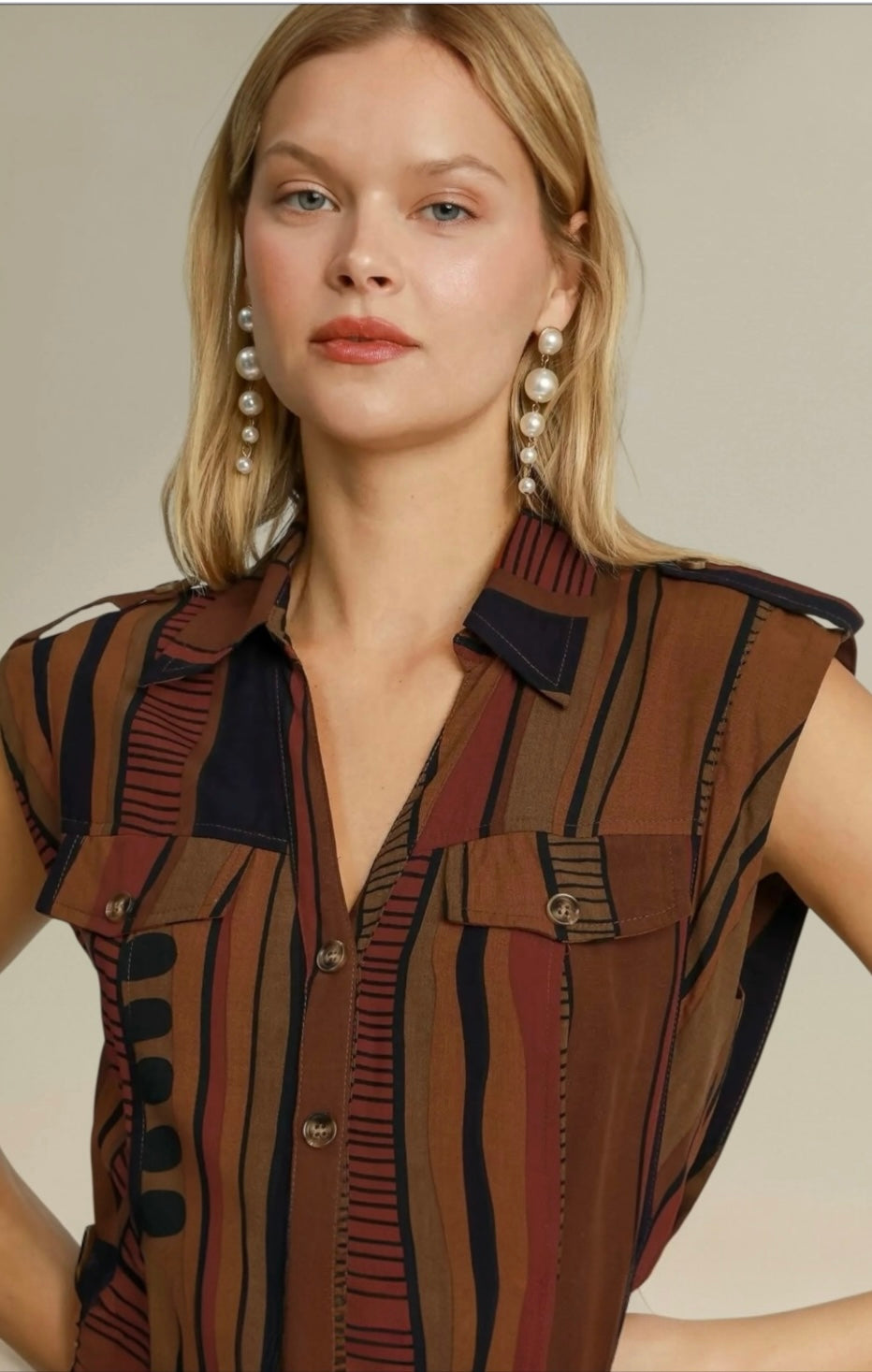 Rustic Rhythm Abstract Midi Dress
