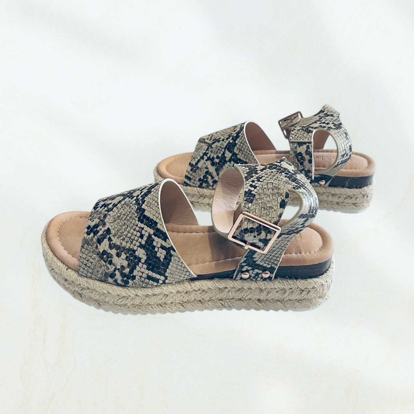 Bella Marie Python Platform Espadrille Sandal