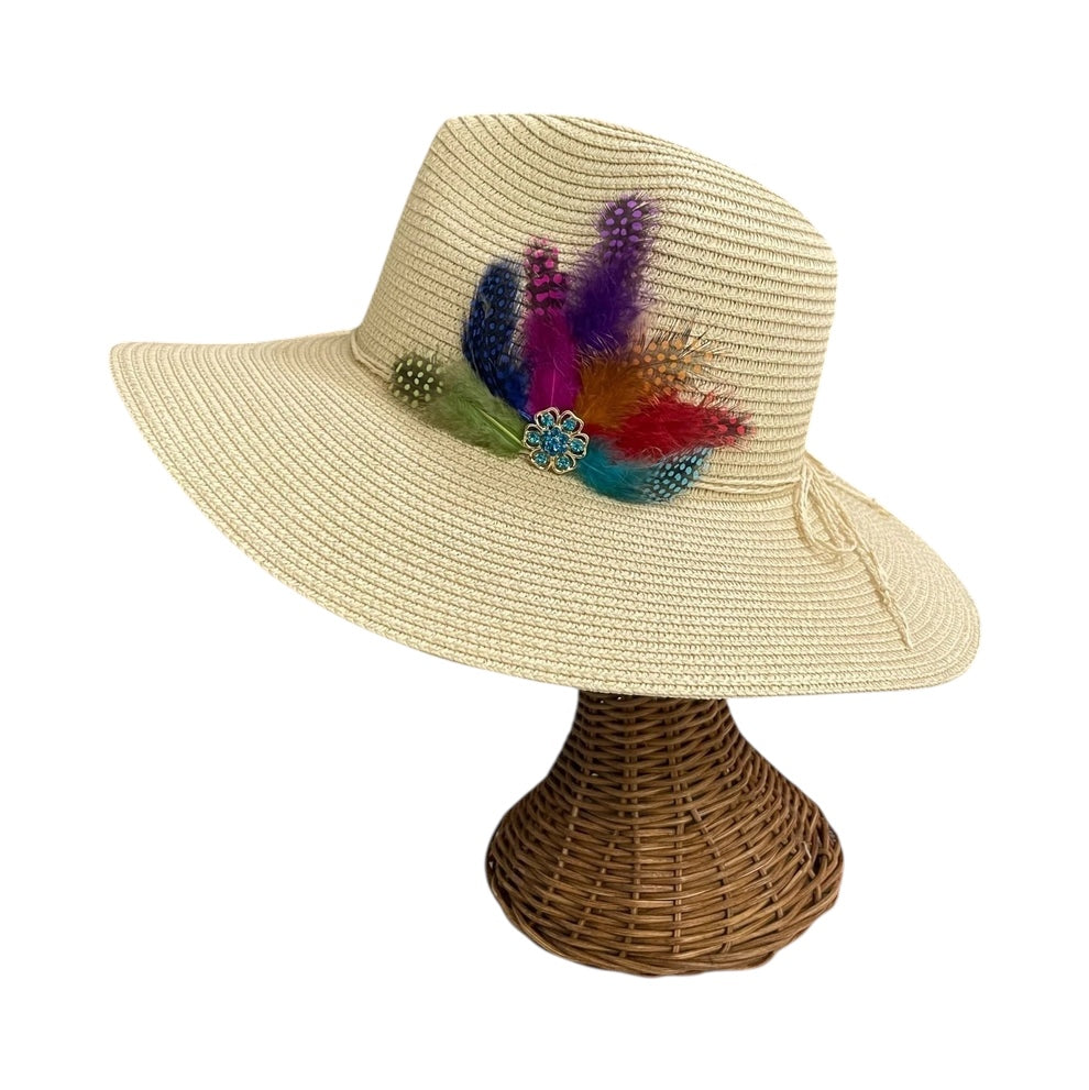 VIVA VENTO FEATHER HANDMADE DESIGN FLOPPY SUN HAT COLLECTION