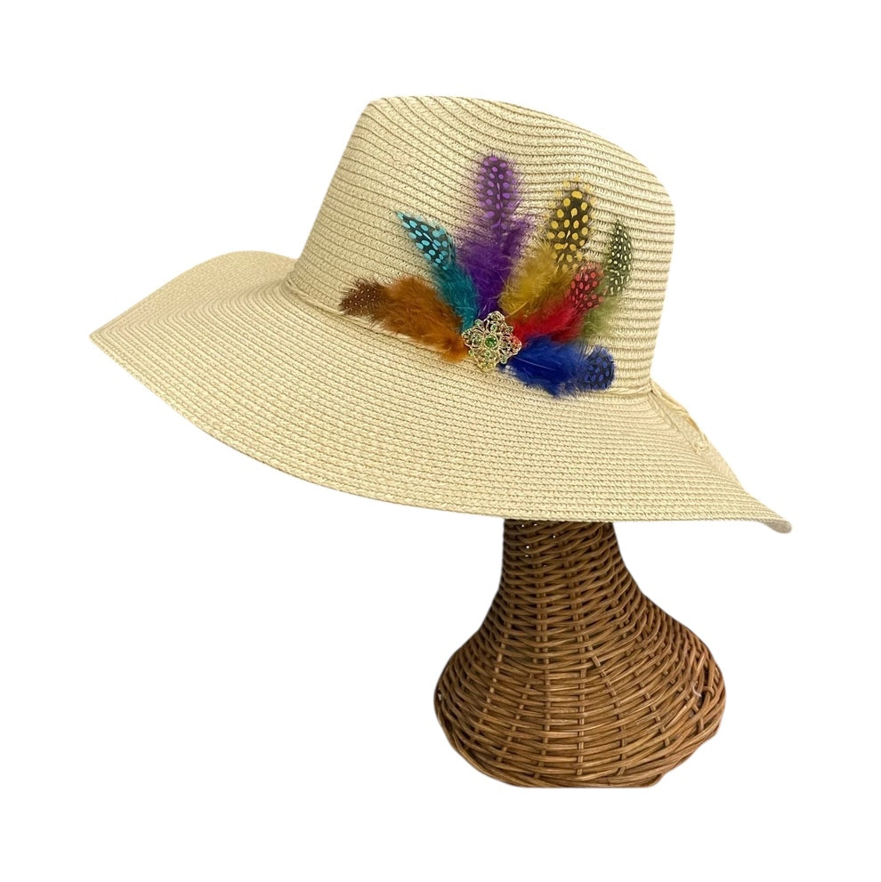 VIVA VENTO FEATHER HANDMADE DESIGN FLOPPY SUN HAT COLLECTION