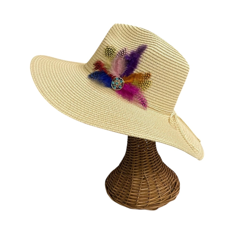 VIVA VENTO FEATHER HANDMADE DESIGN FLOPPY SUN HAT COLLECTION