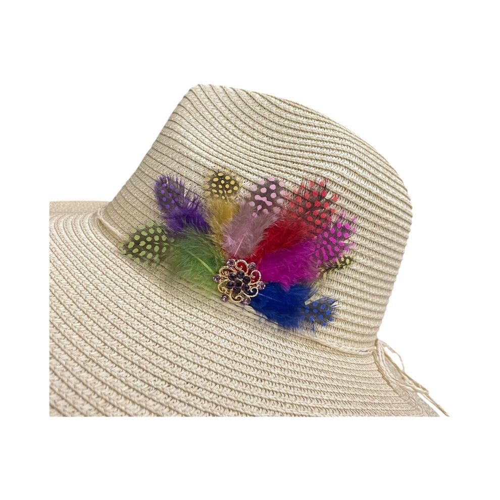 VIVA VENTO FEATHER HANDMADE DESIGN FLOPPY SUN HAT COLLECTION