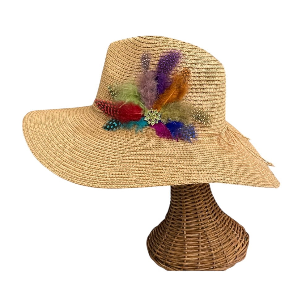 SUN BIRD FEATHER HANDMADE DESIGN FLOPPY SUN HAT COLLECTION