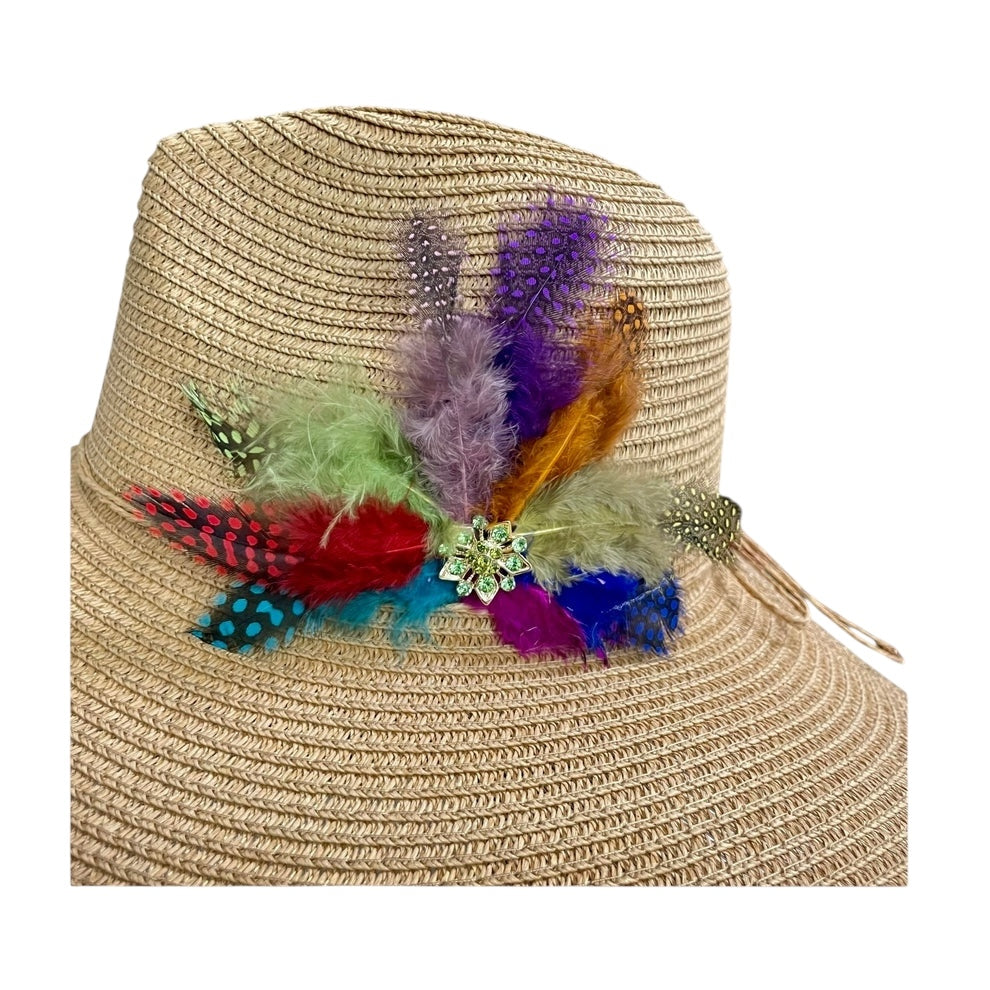 SUN BIRD FEATHER HANDMADE DESIGN FLOPPY SUN HAT COLLECTION