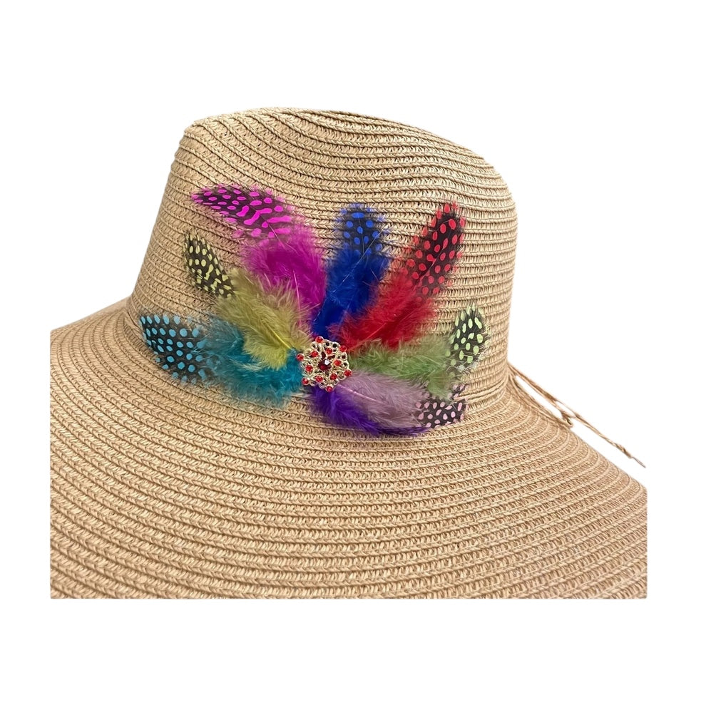 SUN BIRD FEATHER HANDMADE DESIGN FLOPPY SUN HAT COLLECTION