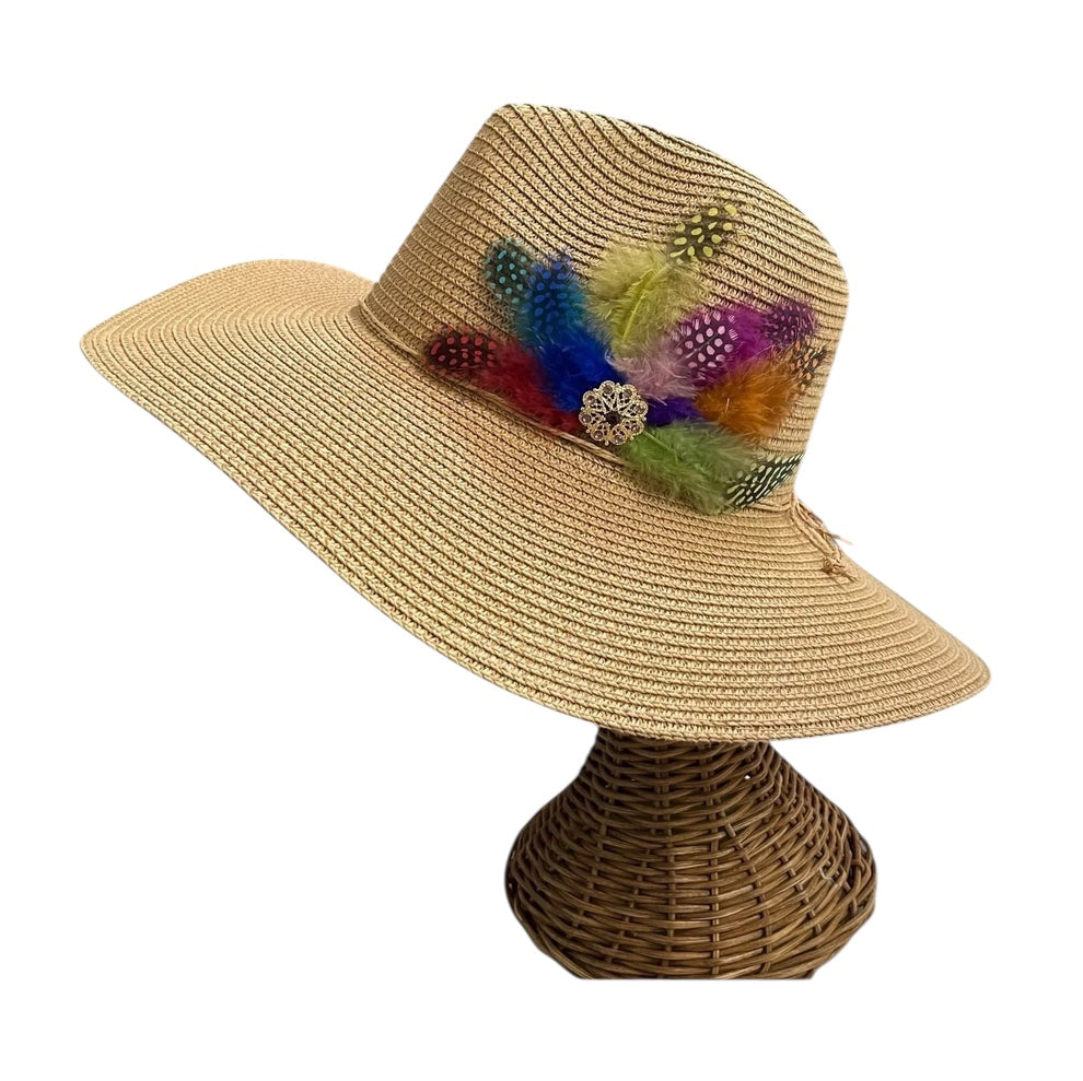 SUN BIRD FEATHER HANDMADE DESIGN FLOPPY SUN HAT COLLECTION