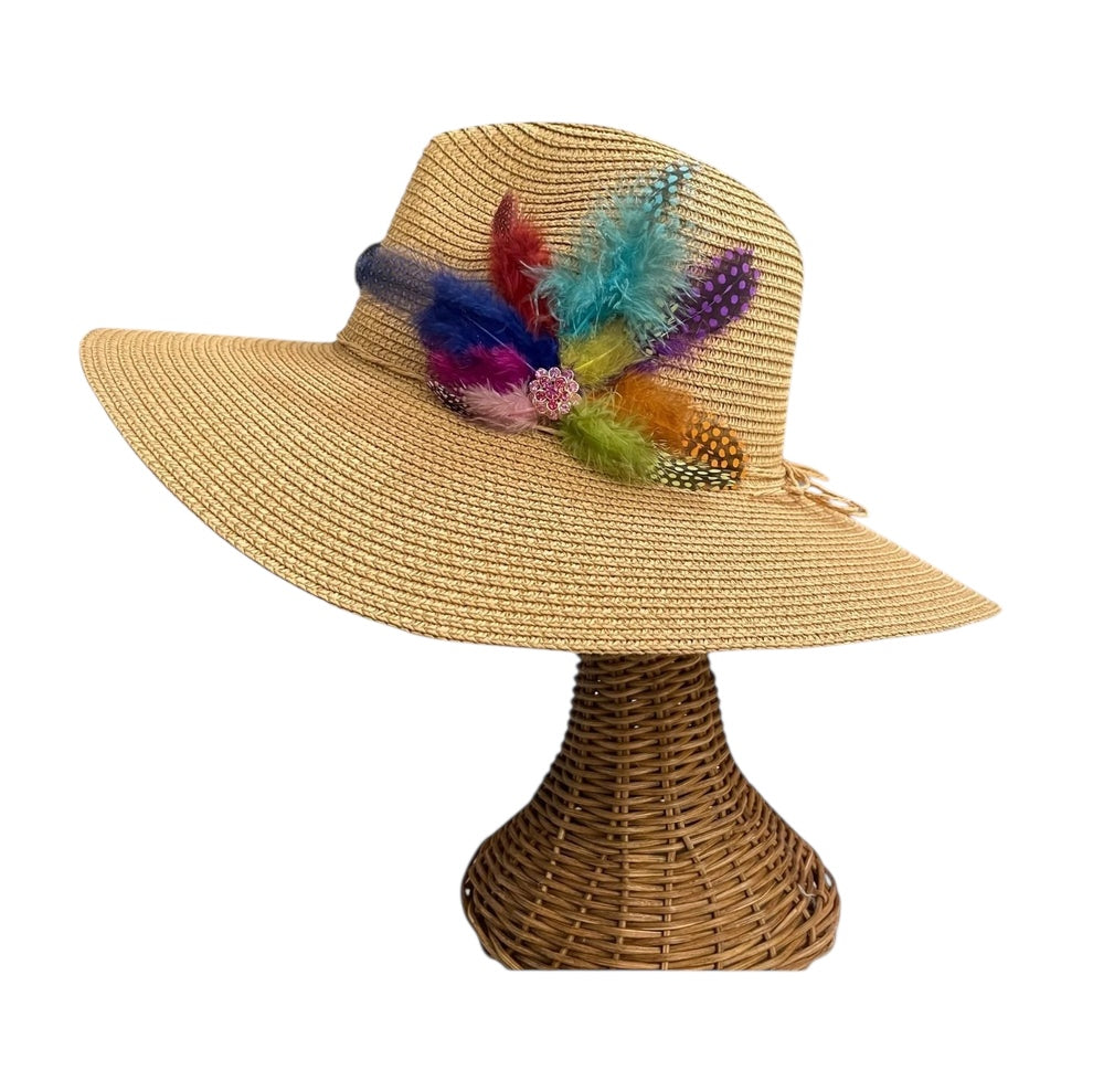 SUN BIRD FEATHER HANDMADE DESIGN FLOPPY SUN HAT COLLECTION