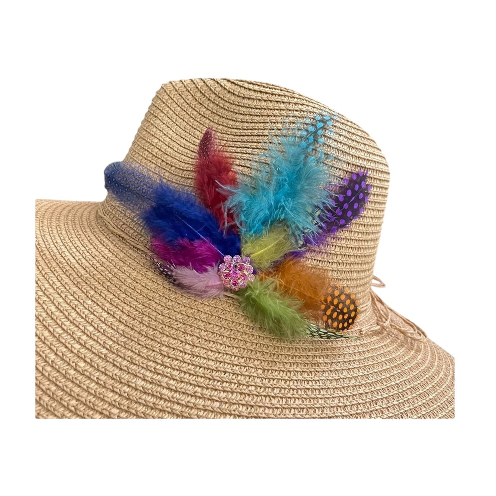 SUN BIRD FEATHER HANDMADE DESIGN FLOPPY SUN HAT COLLECTION