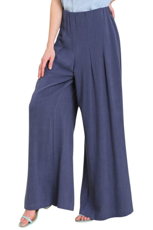 High-waist wide leg pants with pin tucks