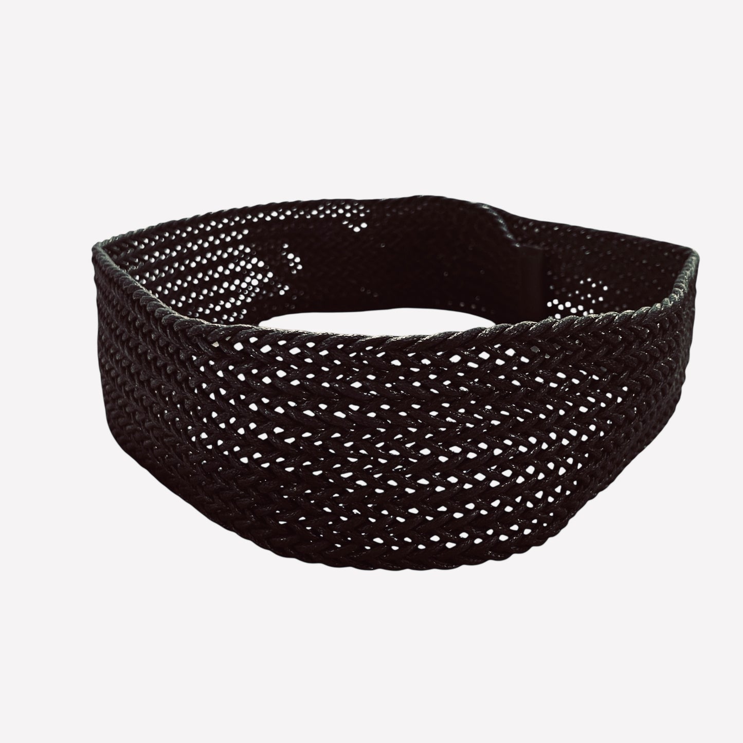 WOVEN PULSE BLACK WOODEN BUCKLE BRAIDED BELT