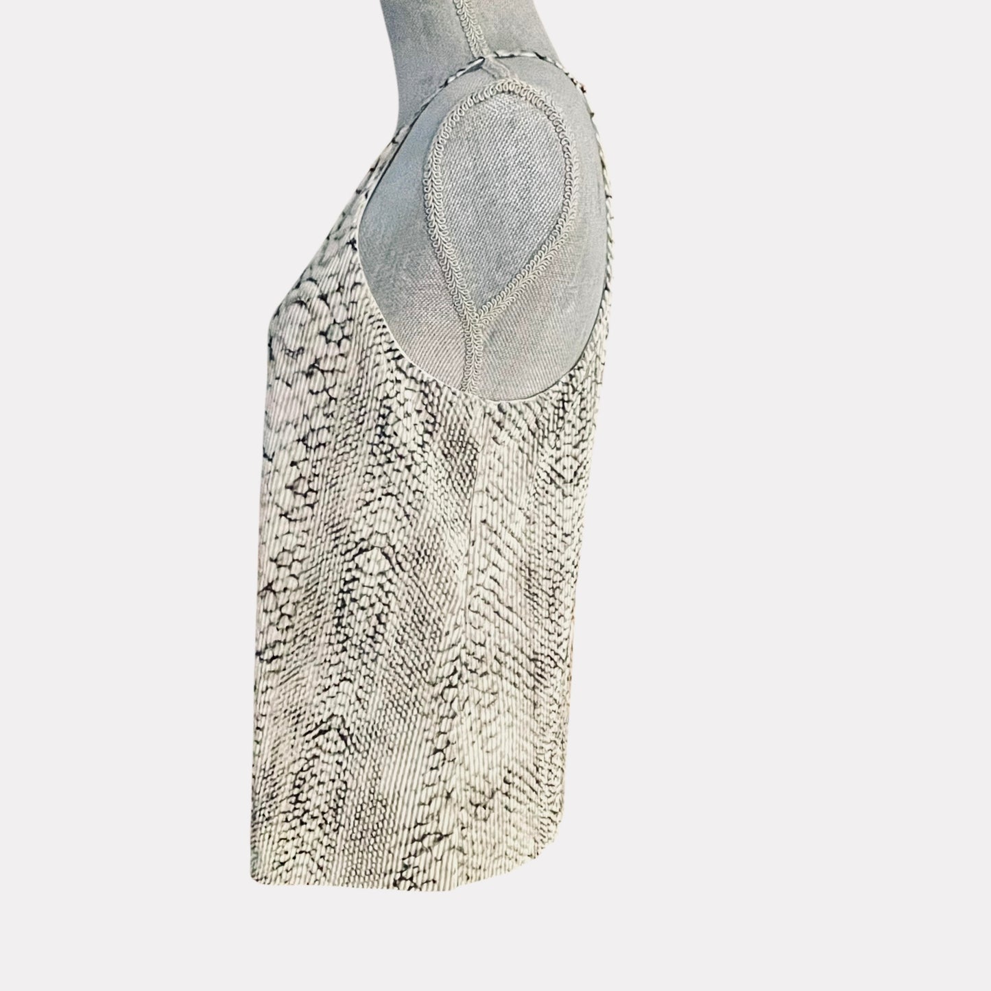 PYTHON CHIC PLISSE BLACK & CREAM SNAKE PRINT HALTER TOP