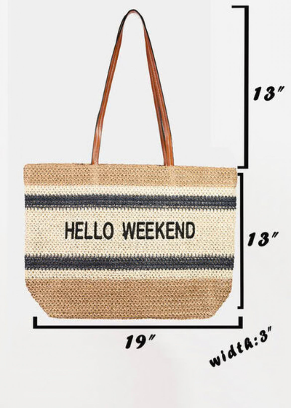 THE HELLO HAUL WEEKEND STRAW BRAIDED TOTE