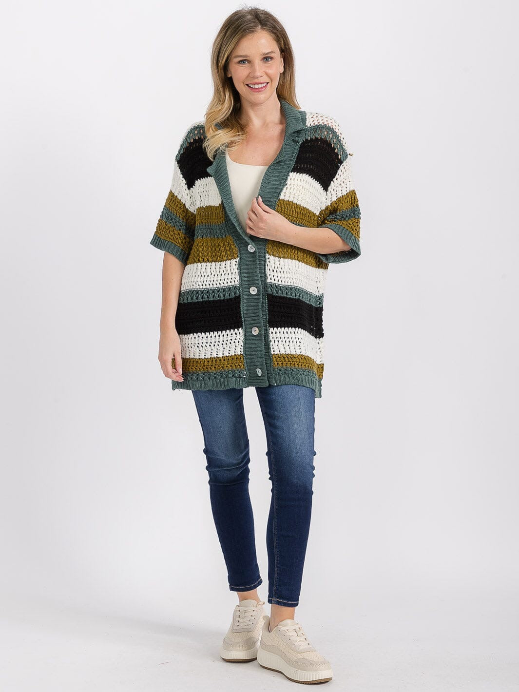 Terra Oversized Stripe Knit Cardigan
