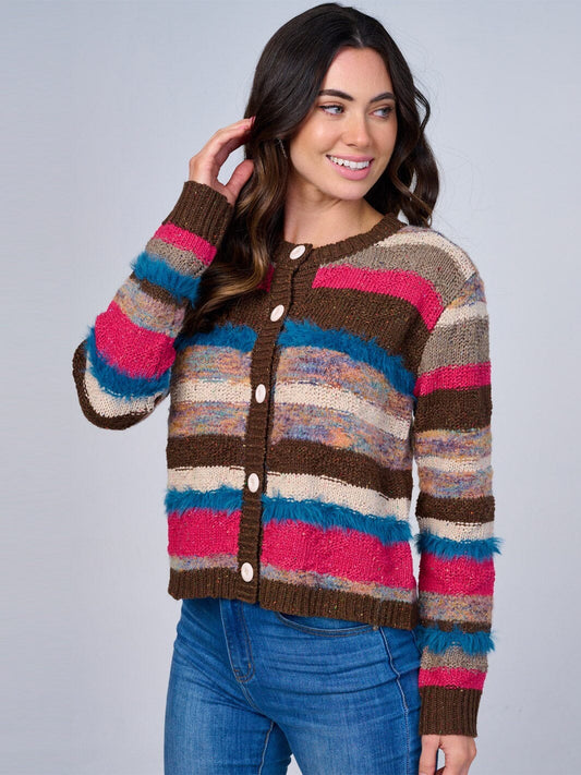 Paintbox Roux Stripes Sweater Cardigan