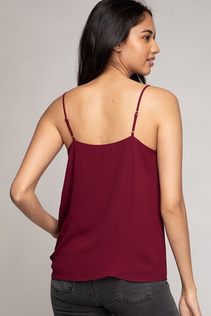 Pleated ruffle sleeveless cami