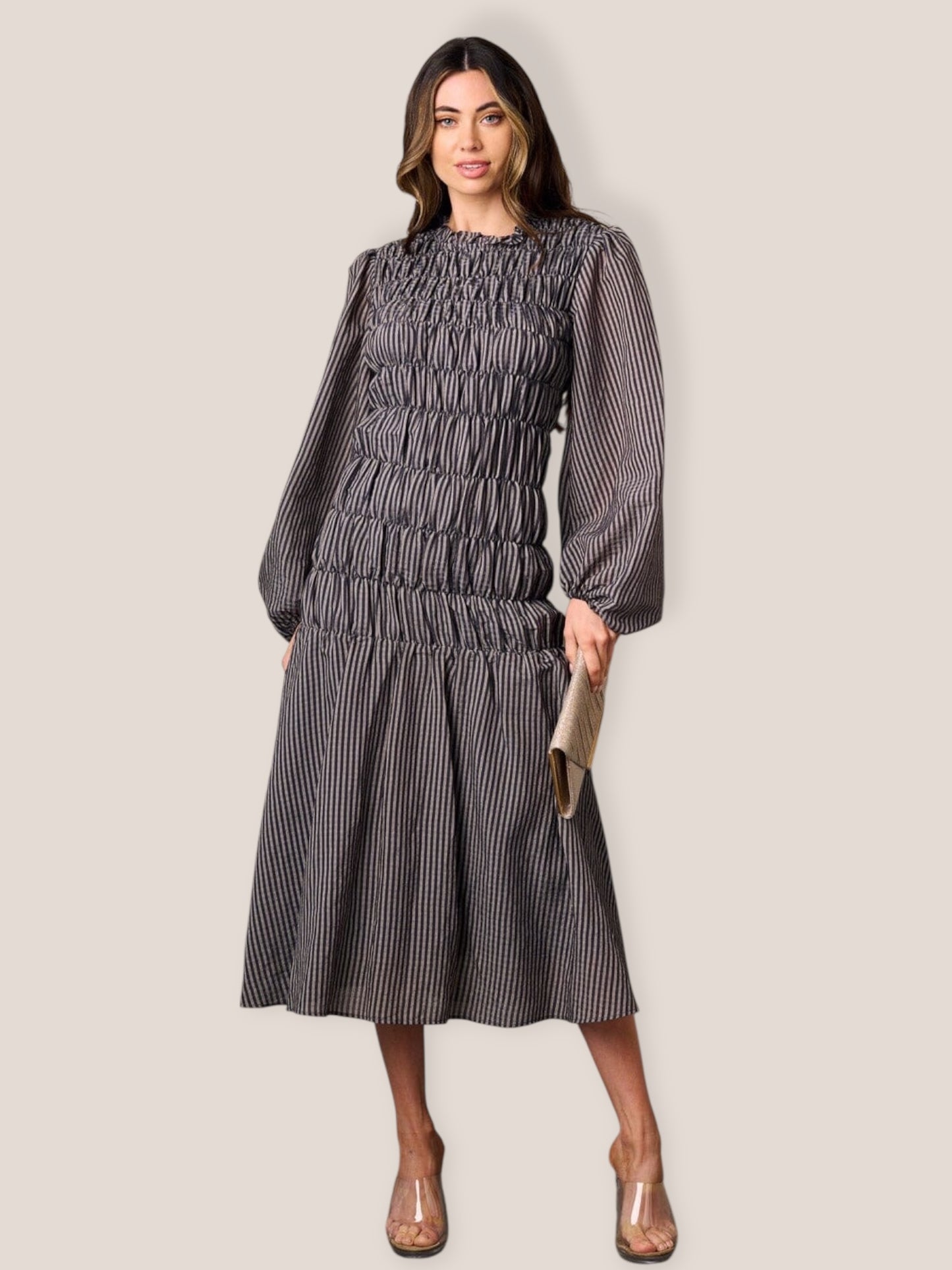 Strut in Stripes Midi Dress