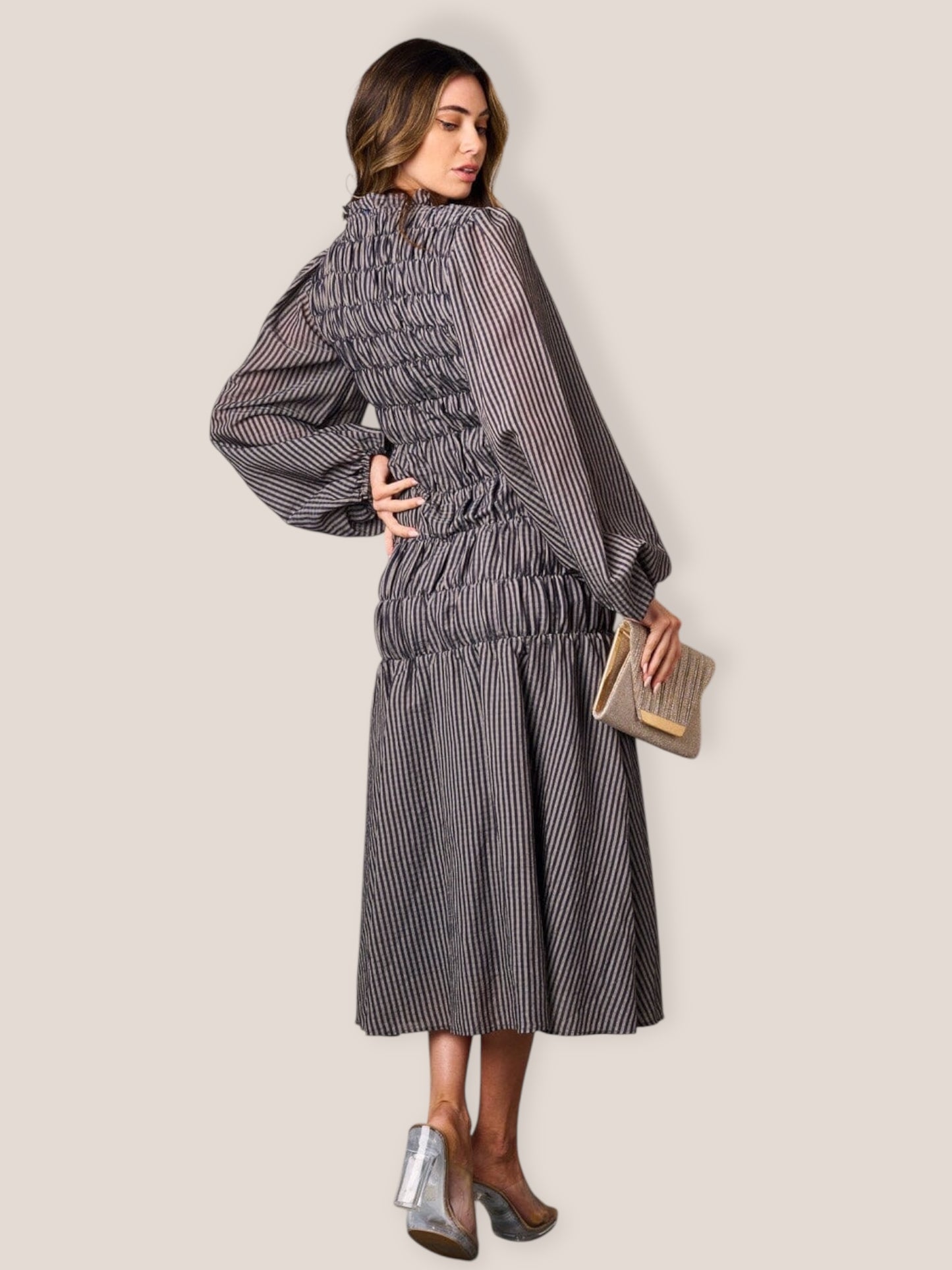 Strut in Stripes Midi Dress