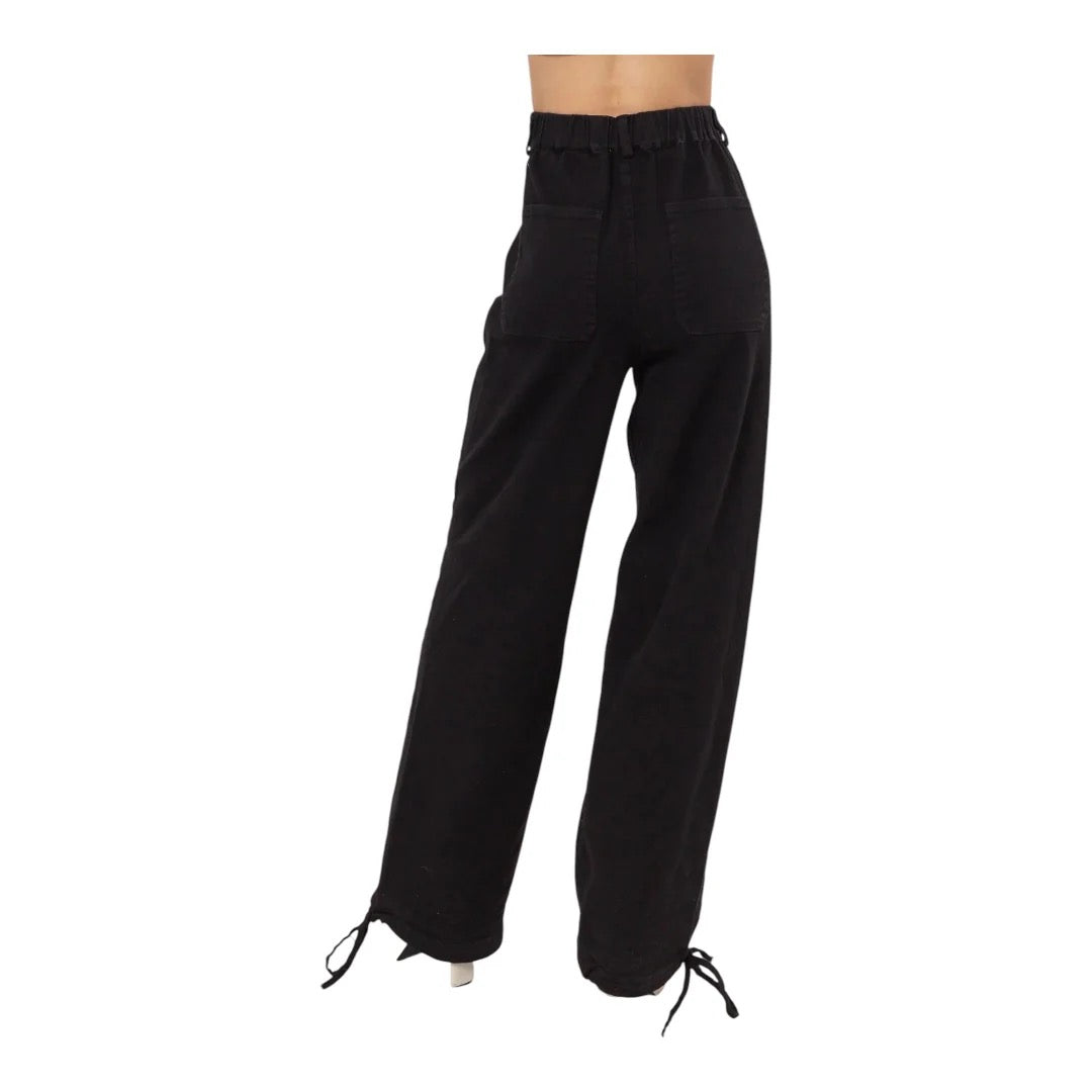 Streetwear Parachute Twill Cinched Hem Pants