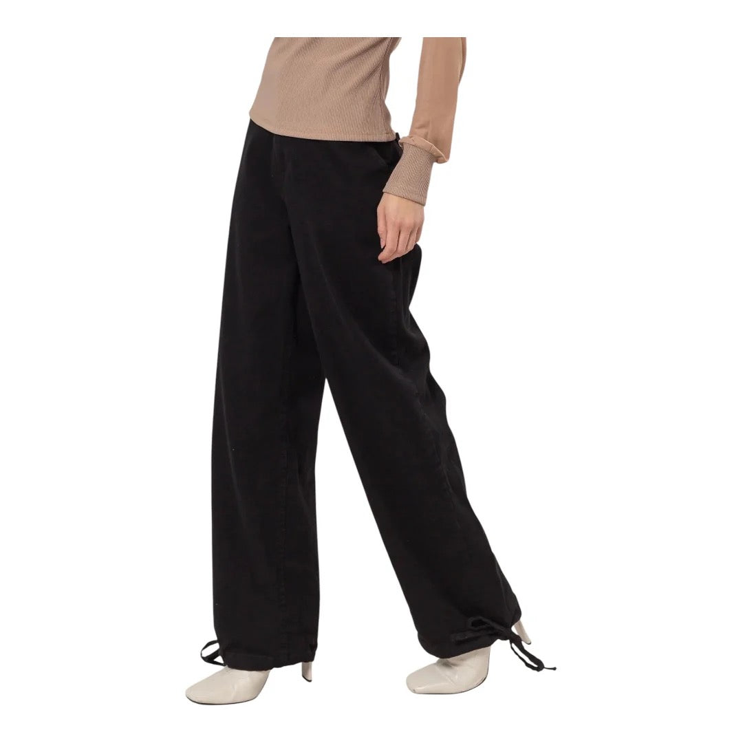 Streetwear Parachute Twill Cinched Hem Pants