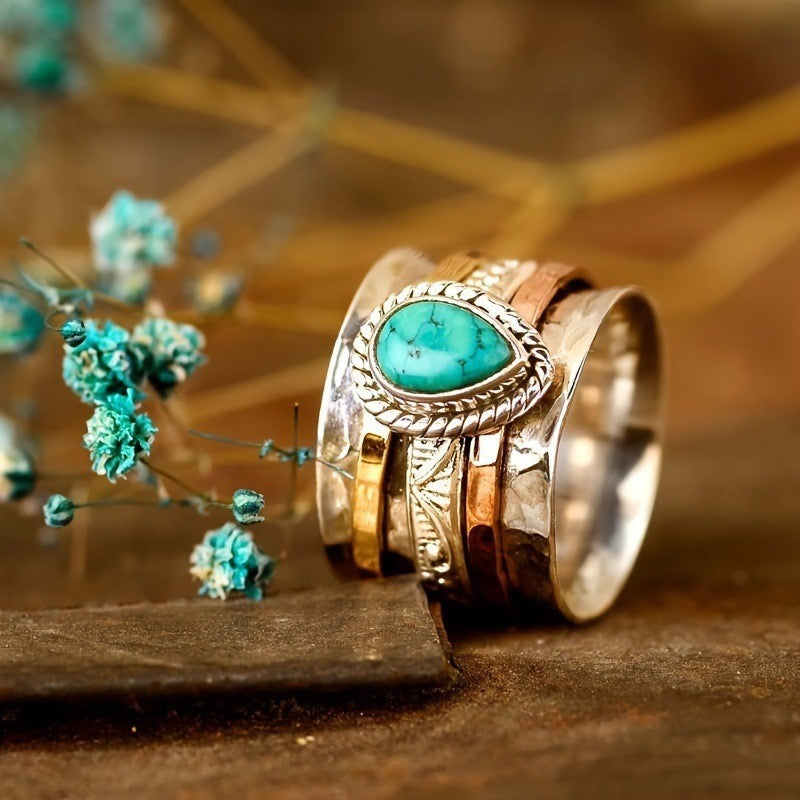 Teardrop Natural Stone Ring