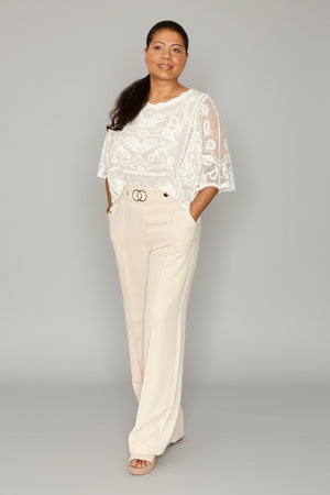 Wide leg high-waist pants with elegant silhouette