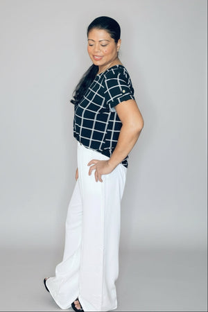 Sophisticated high-waist wide leg pants