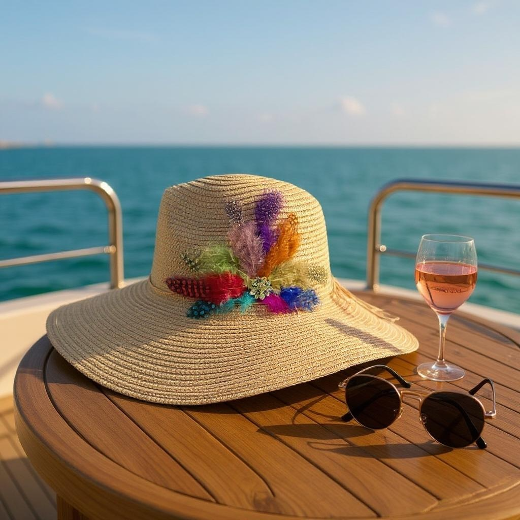SUN BIRD FEATHER HANDMADE DESIGN FLOPPY SUN HAT COLLECTION