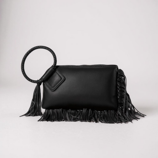 CITY FRINGE CUFF TASSEL WRISTLET CLUTCH PURSE