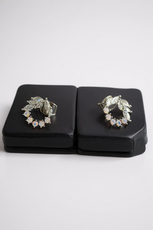 Gold-dipped CZ cluster stud earrings