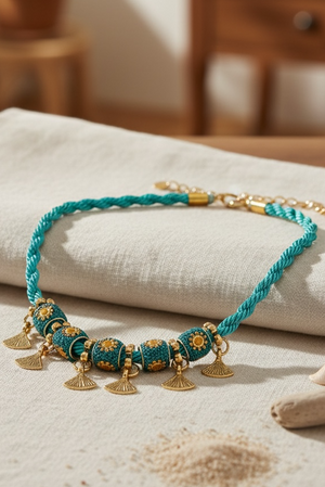 Handmade beads and charms necklace
