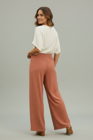 Linen cotton wide leg pants