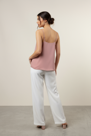 Ruffle cascade cami with adjustable straps