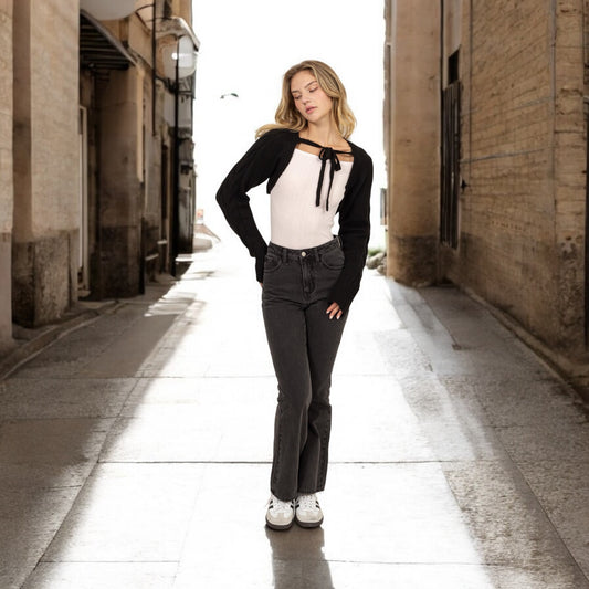 Charcoal High Waisted Zipper Fly 5 Pocket Flare bottom Jeans